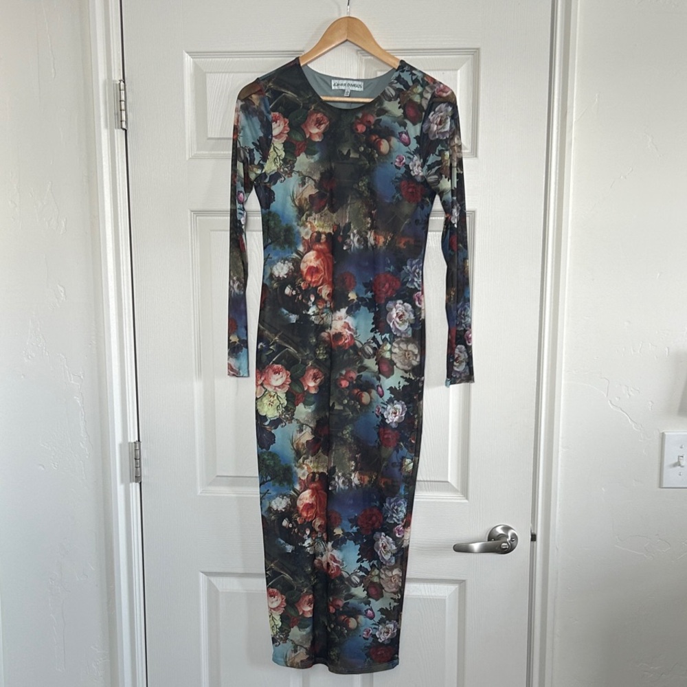 ‘Almost Famous’ Multicolor Floral Long Sleeve Dress